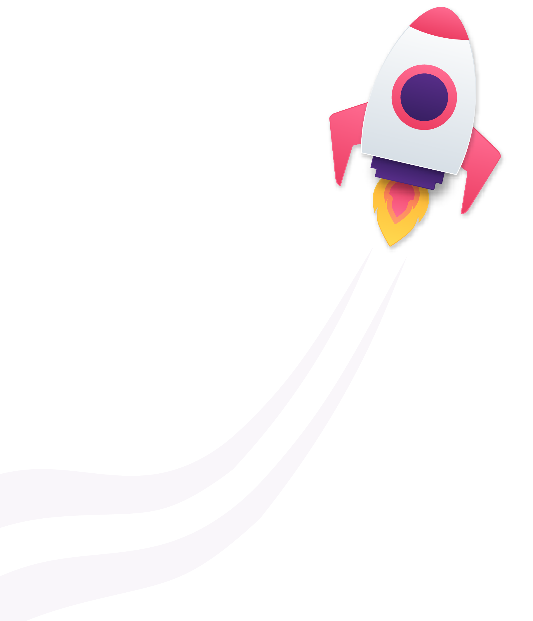 ilustração de um foguete colorido decolando