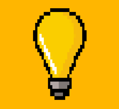 ilustração de uma lâmpada acesa.
